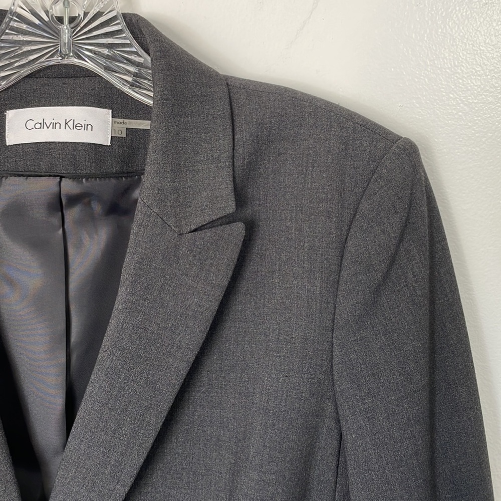 Calvin Klein Two Button Notch Collar Blazer Charcoal Size 10 - Picture 3 of 9